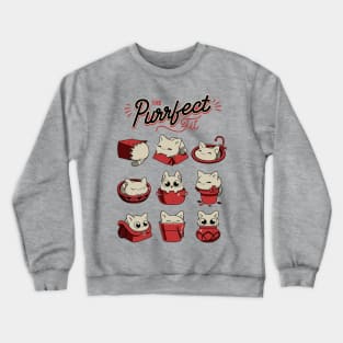 The Purrfect Fit - Funny White Cats Crewneck Sweatshirt